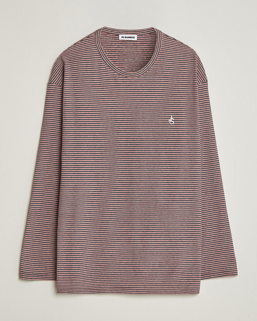 Jil Sander Long Sleeve Striped T-Shirt Red – Röd