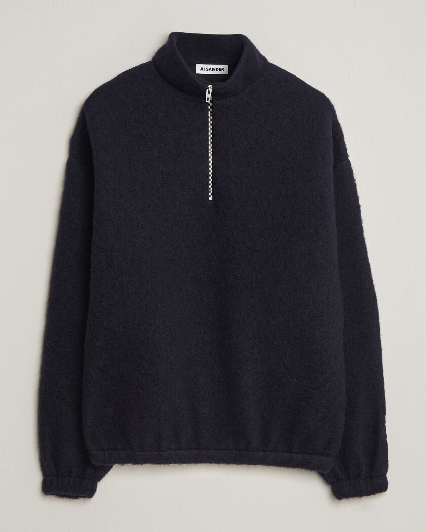 Jil Sander Half Zip Fleece Sweater Navy – Blå