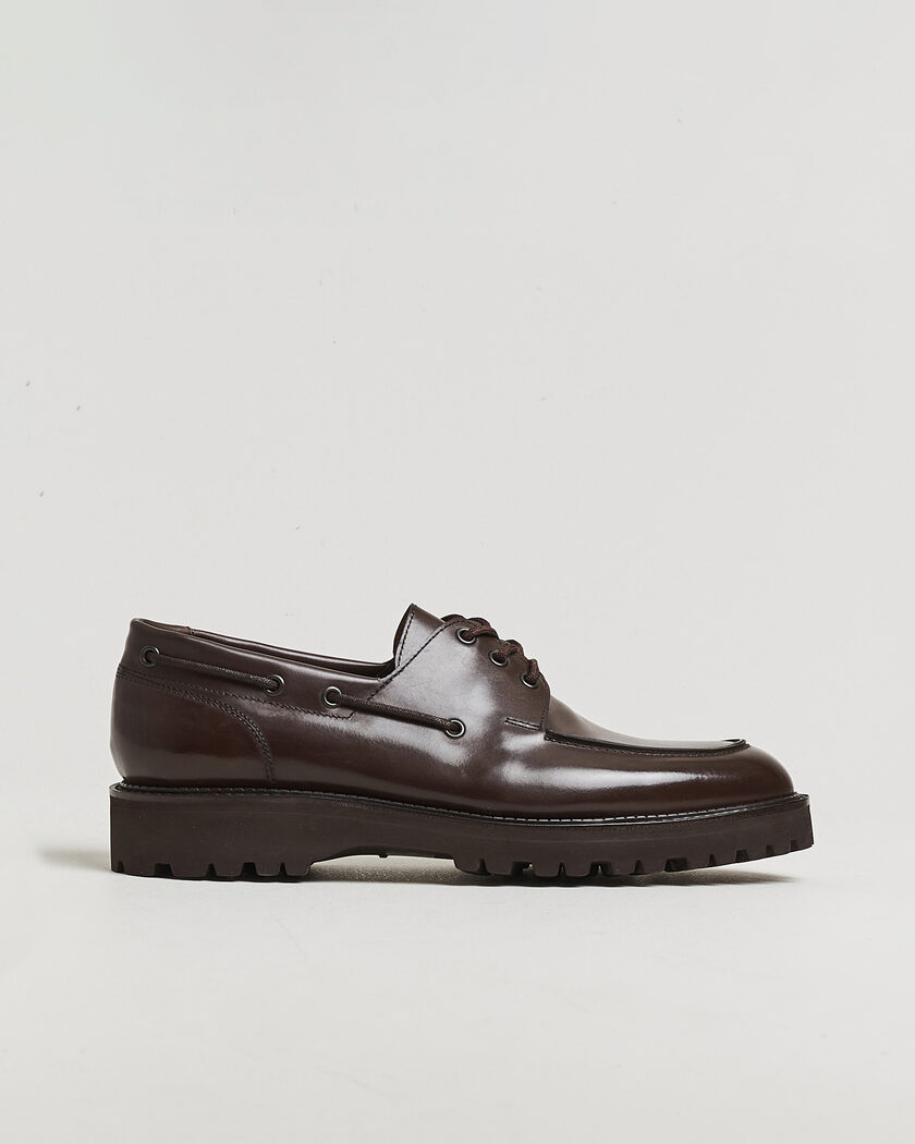 John Lobb Tide Moc Toe Derby Dark Brown Calf – Brun