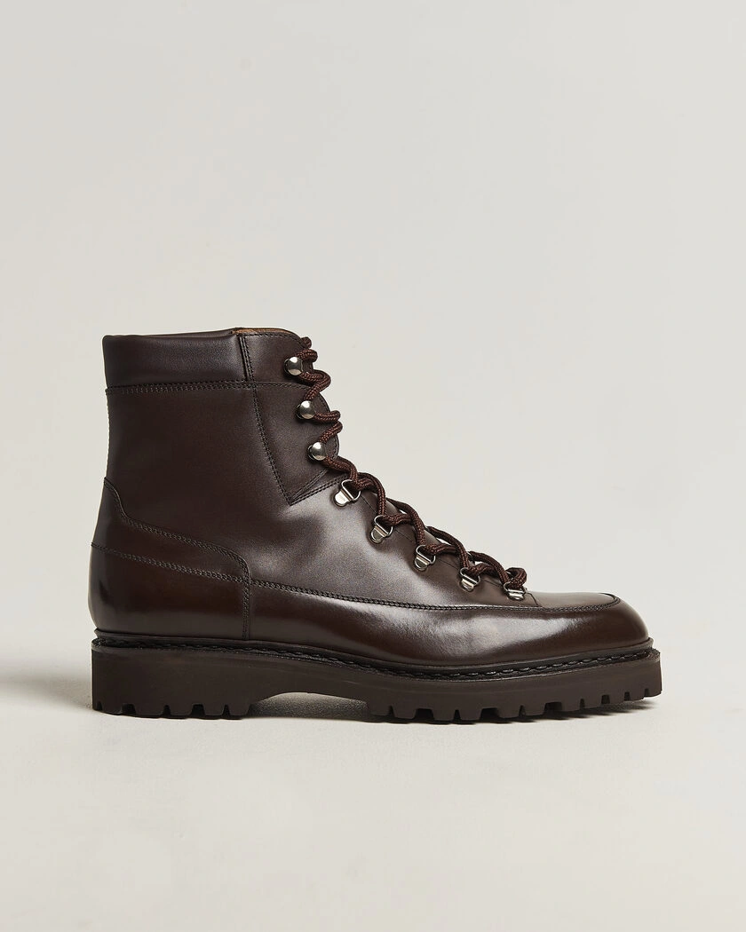 John Lobb Sommet Lace Up Boots Dark Brown Calf – Brun