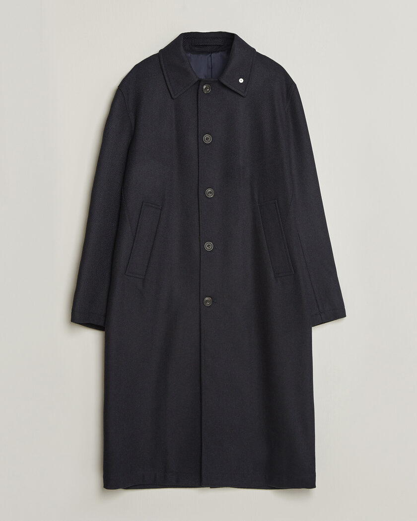 L.B.M. 1911 Wool/Cashmere Raglan Coat Navy – Blå