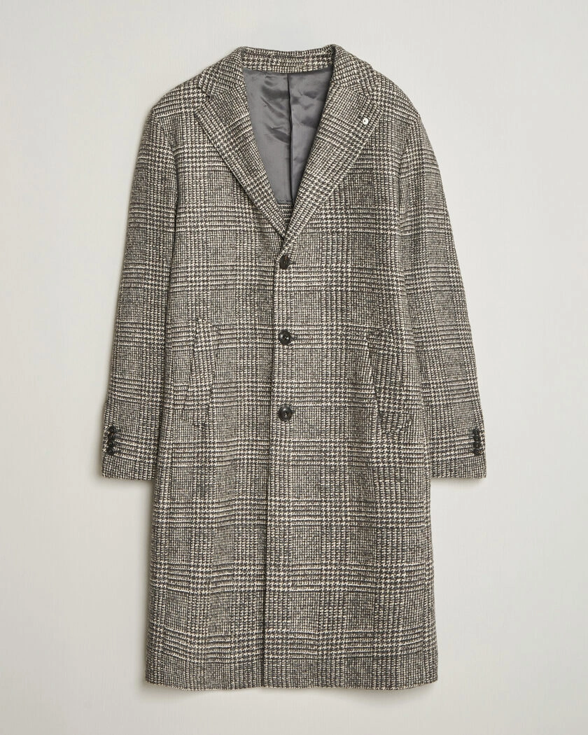 L.B.M. 1911 Checked Wool Coat Grey – Grå