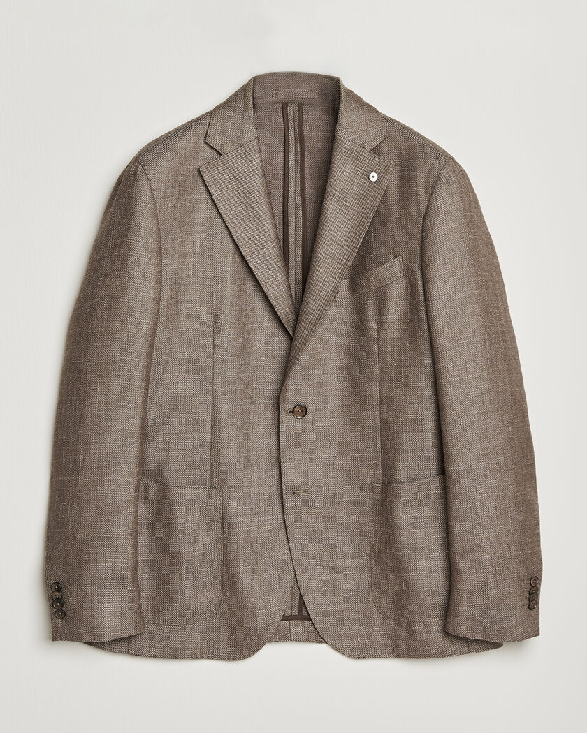 L.B.M. 1911 Jack Wool/Silk Hopsack Blazer Brown – Brun