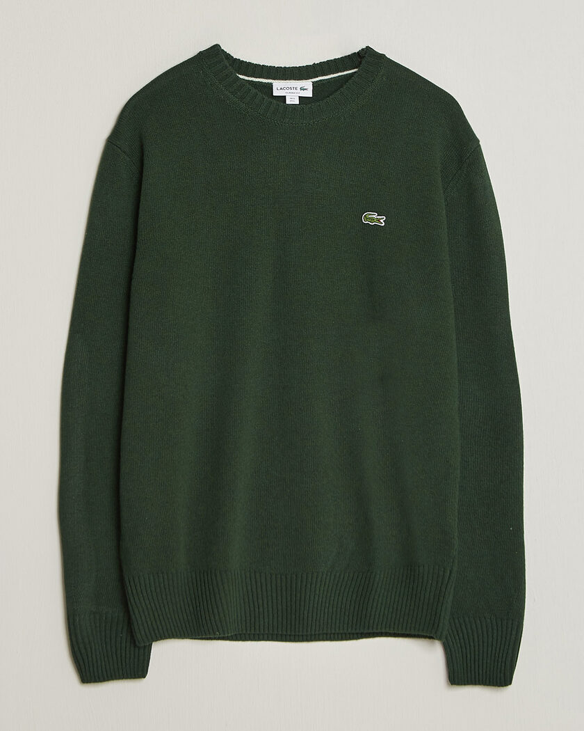 Lacoste Carded Wool Crew Neck Sinople – Grön