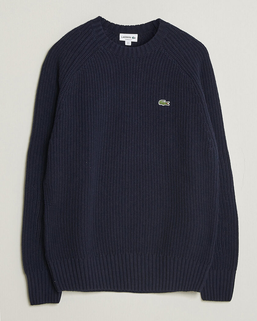 Lacoste Heavy Wool Knitted Sweater Navy Blue – Blå