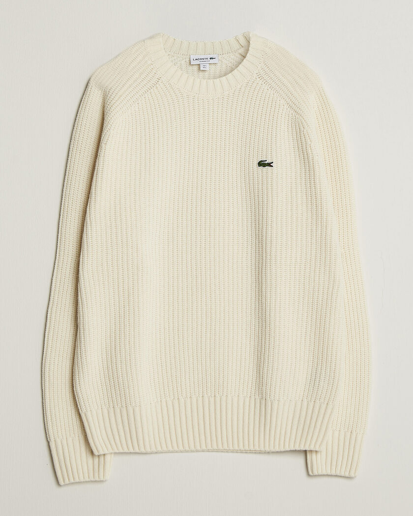 Lacoste Heavy Wool Knitted Sweater Lapland – Vit