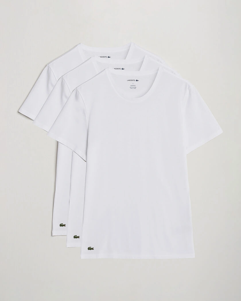 Lacoste 3-Pack Crew Neck T-Shirt White – Vit