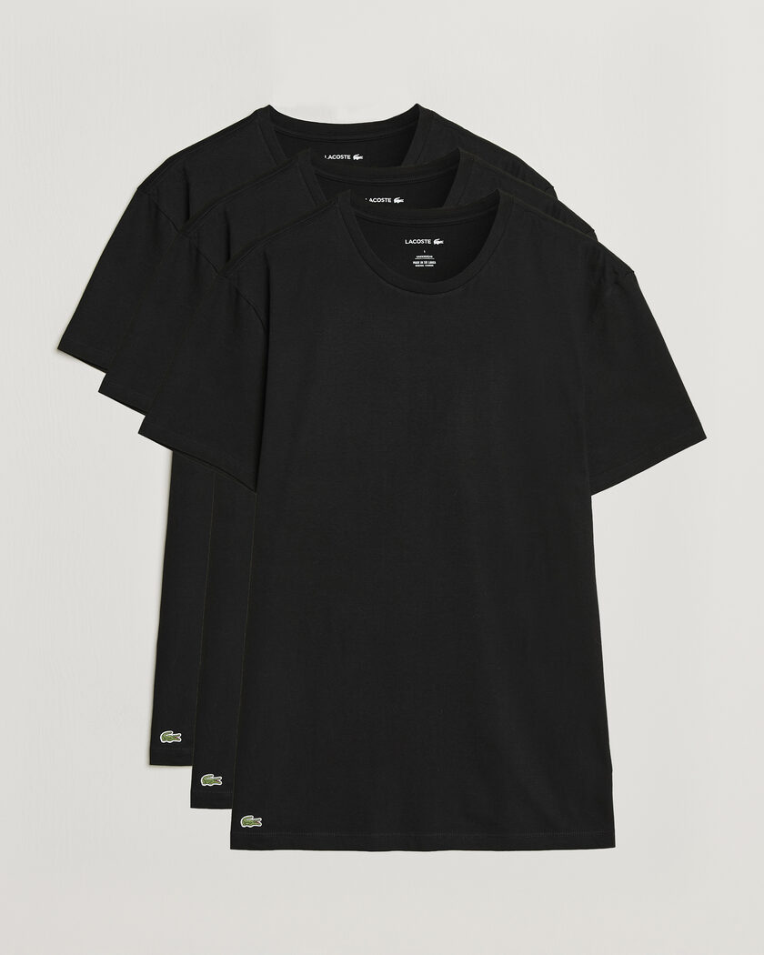 Lacoste 3-Pack Crew Neck T-Shirt Black – Svart
