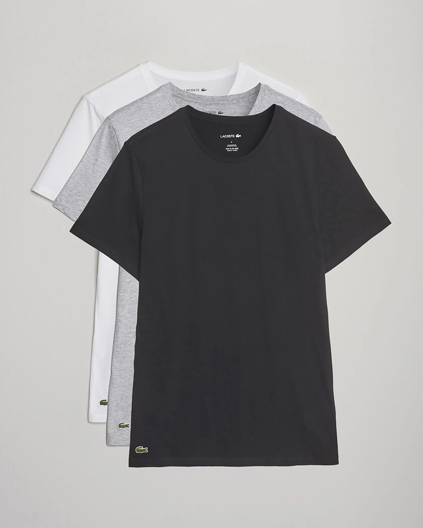 Lacoste 3-Pack Crew Neck T-Shirt White/Grey/Black – Flerfärgad
