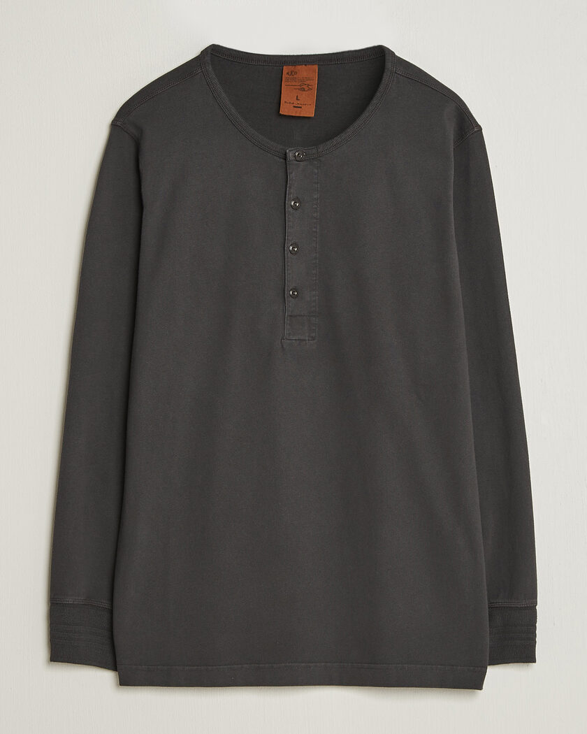 Nudie Jeans Long Sleeved Henley Antracite – Grå