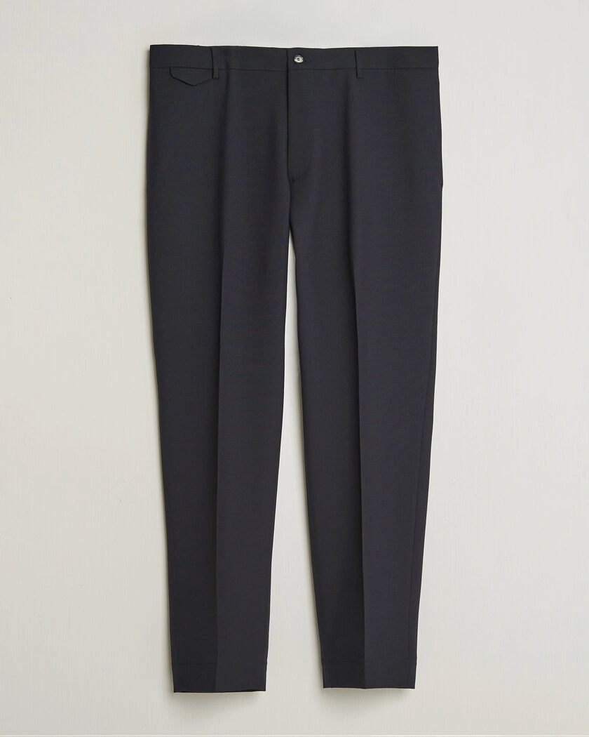 Santaniello Wool Trousers Navy – Brun