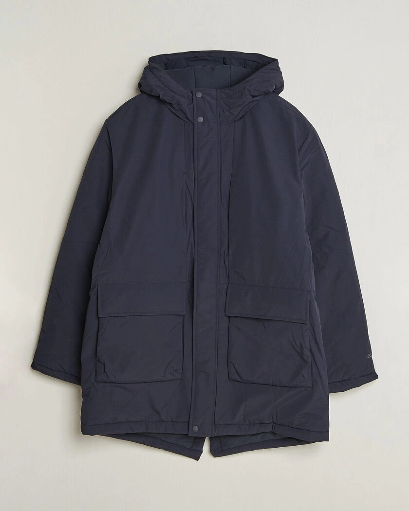 LES DEUX Padded Parka Coat Dark Navy – Blå