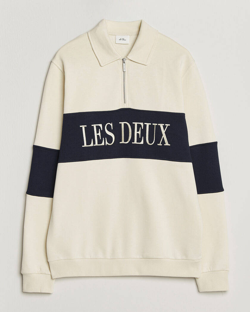 LES DEUX Zipper Rugby Sweatshirt Ivory – Vit