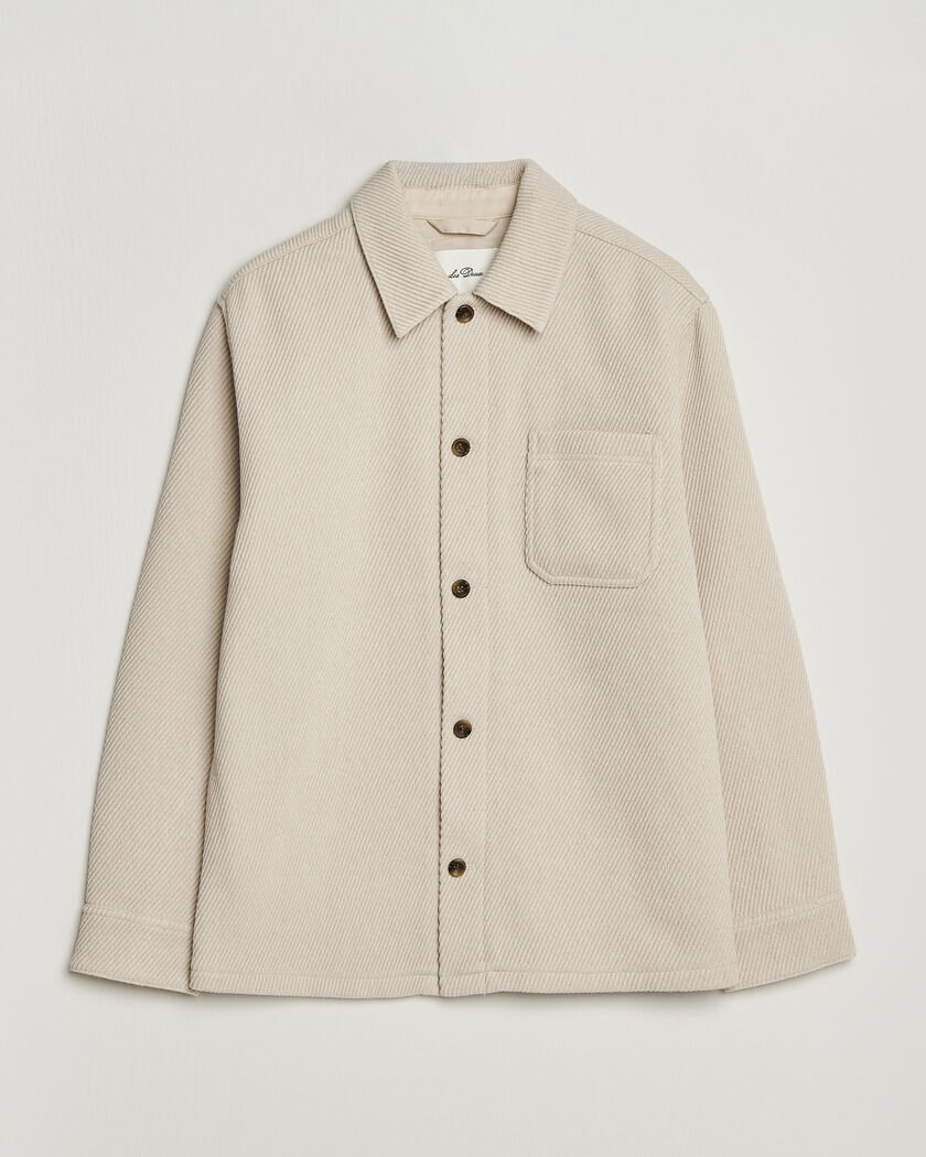 LES DEUX Twill Wool Overshirt Ivory – Vit