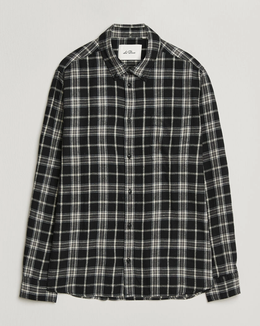 LES DEUX Vintage Check Shirt Black – Svart