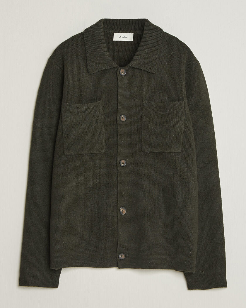 LES DEUX Milano Knit Overshirt Rosin Green – Grön