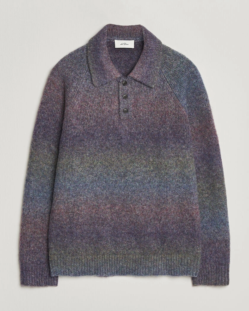 LES DEUX Gradient Knitted Polo Spiced Plum – Flerfärgad