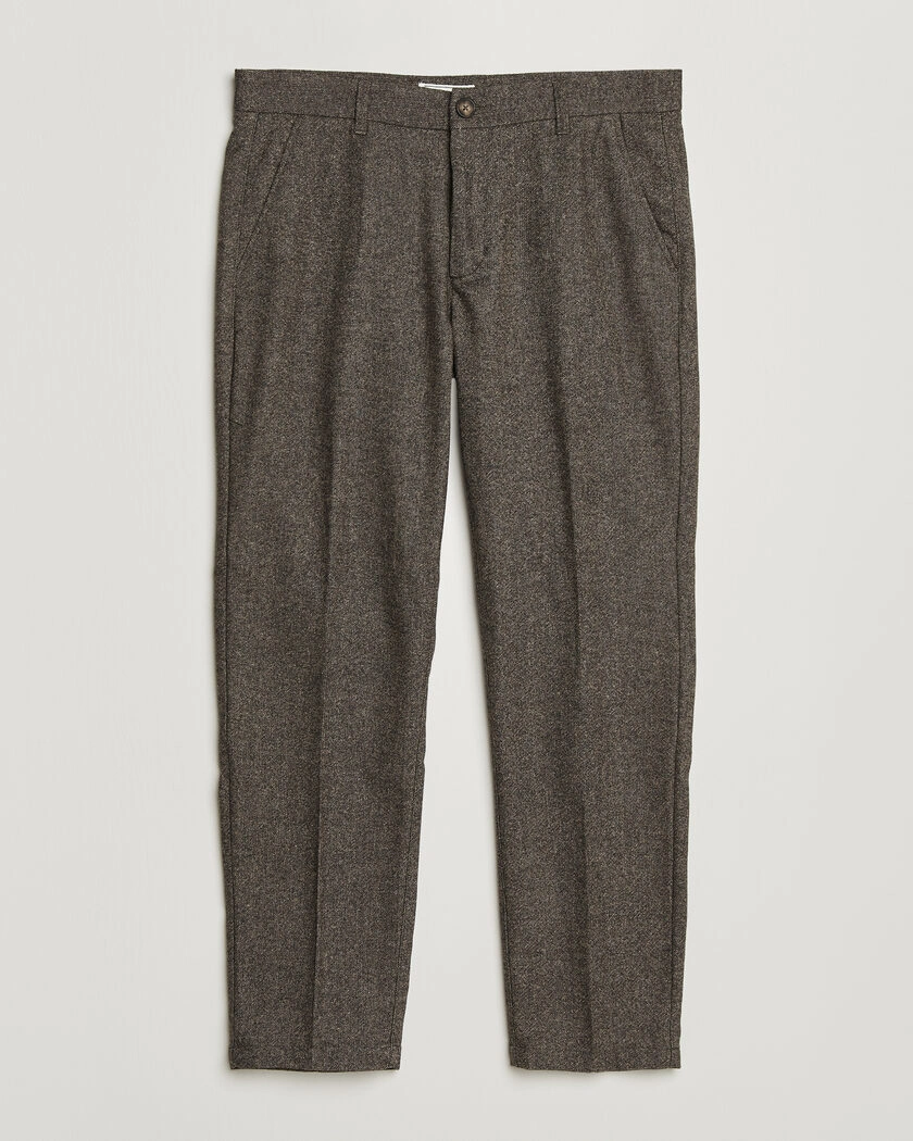 LES DEUX Wool Melange Reg Suit Pants Caribou – Brun