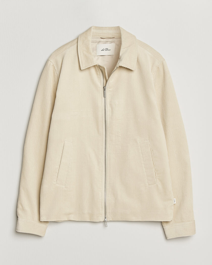 LES DEUX Corduroy Zipper Coach Jacket Ivory – Vit