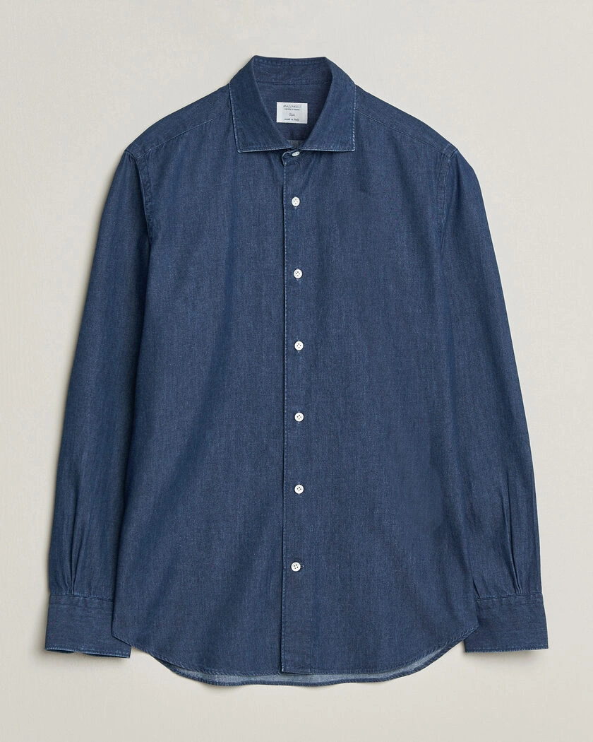 Mazzarelli Soft Denim Shirt Blue Wash – Blå