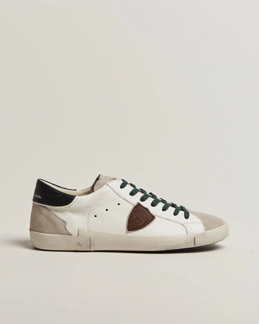 Philippe Model PRSX Low Top Suede Sneaker White/Black – Vit
