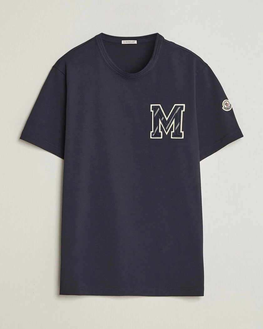 Moncler Varsity Logo T-Shirt Navy – Blå