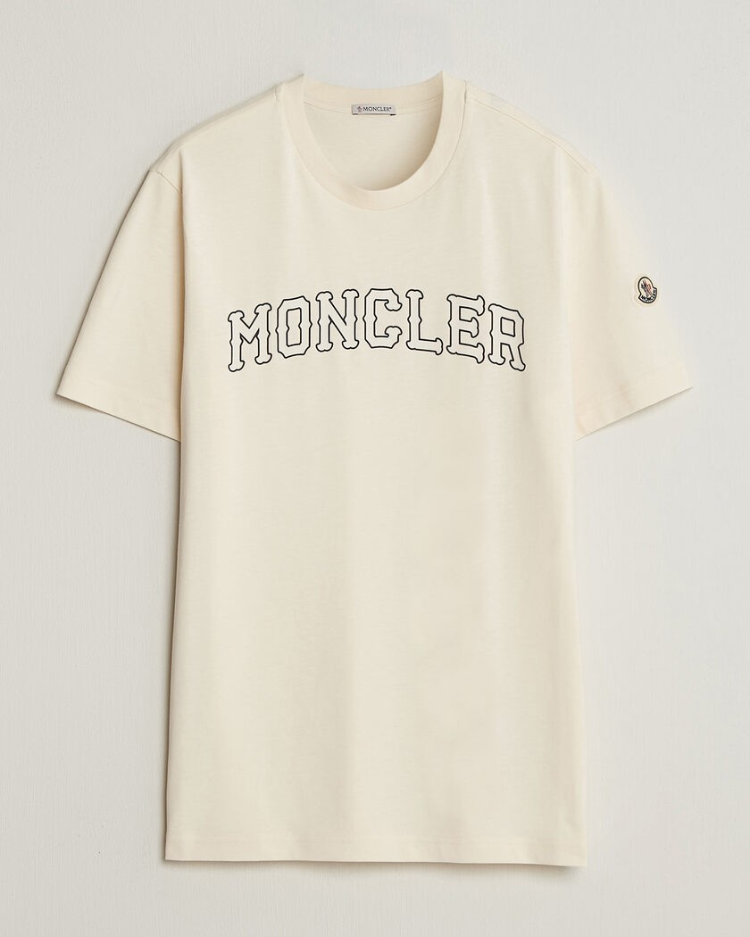 Moncler College Logo T-Shirt Off White – Vit