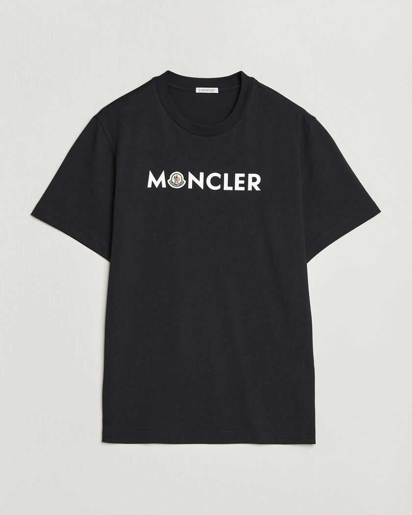 Moncler Logo Lettering T-Shirts Navy – Blå