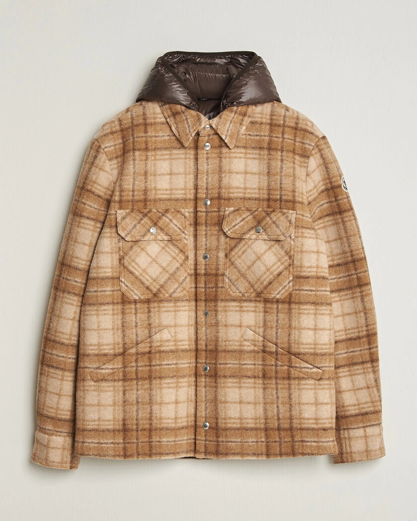 Moncler Nyvalin Shirt Jacket Brown Check – Brun