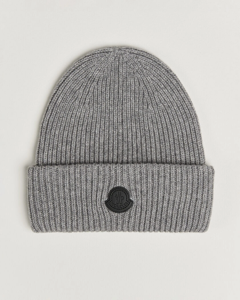 Moncler Rib Cashmere Beanie Grey – Grå