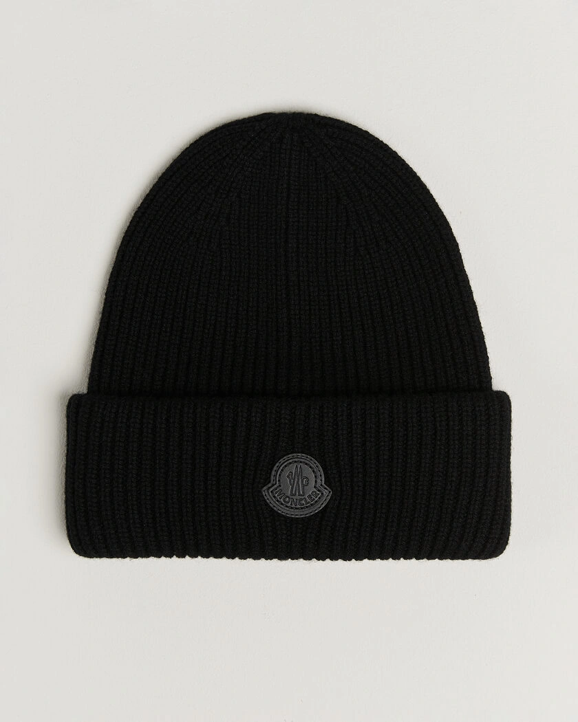 Moncler Rib Cashmere Beanie Black – Svart