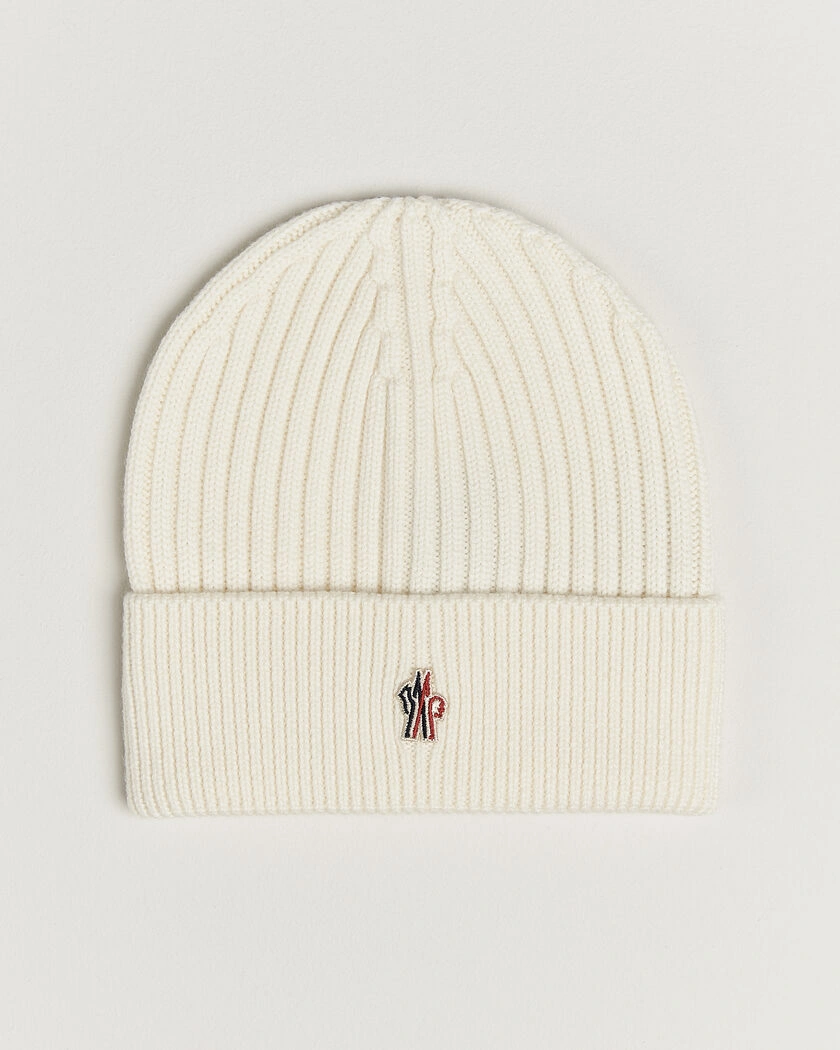 Moncler Grenoble Rib Wool Beanie Off White – Vit