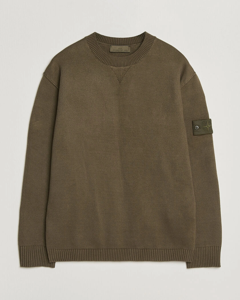 Stone Island Ghost Plush Stitch Winter Cotton Sweat Miltary Green – Grön