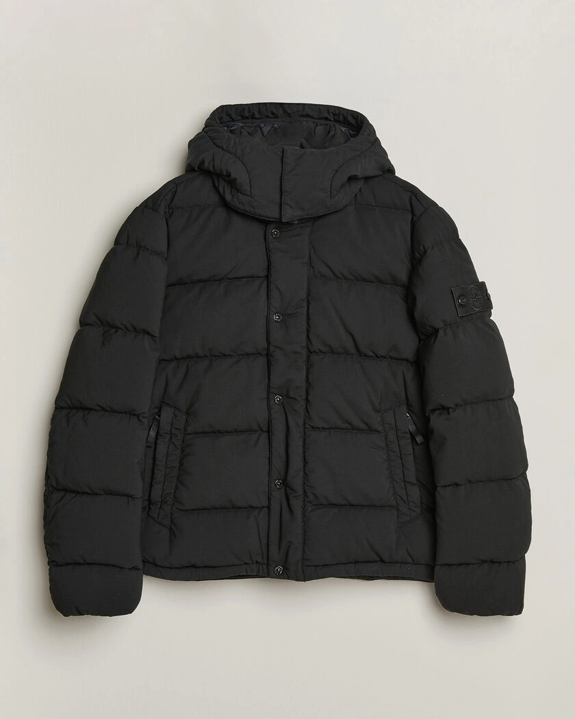 Stone Island Ghost Wool Ripstop Down Jacket Black – Svart