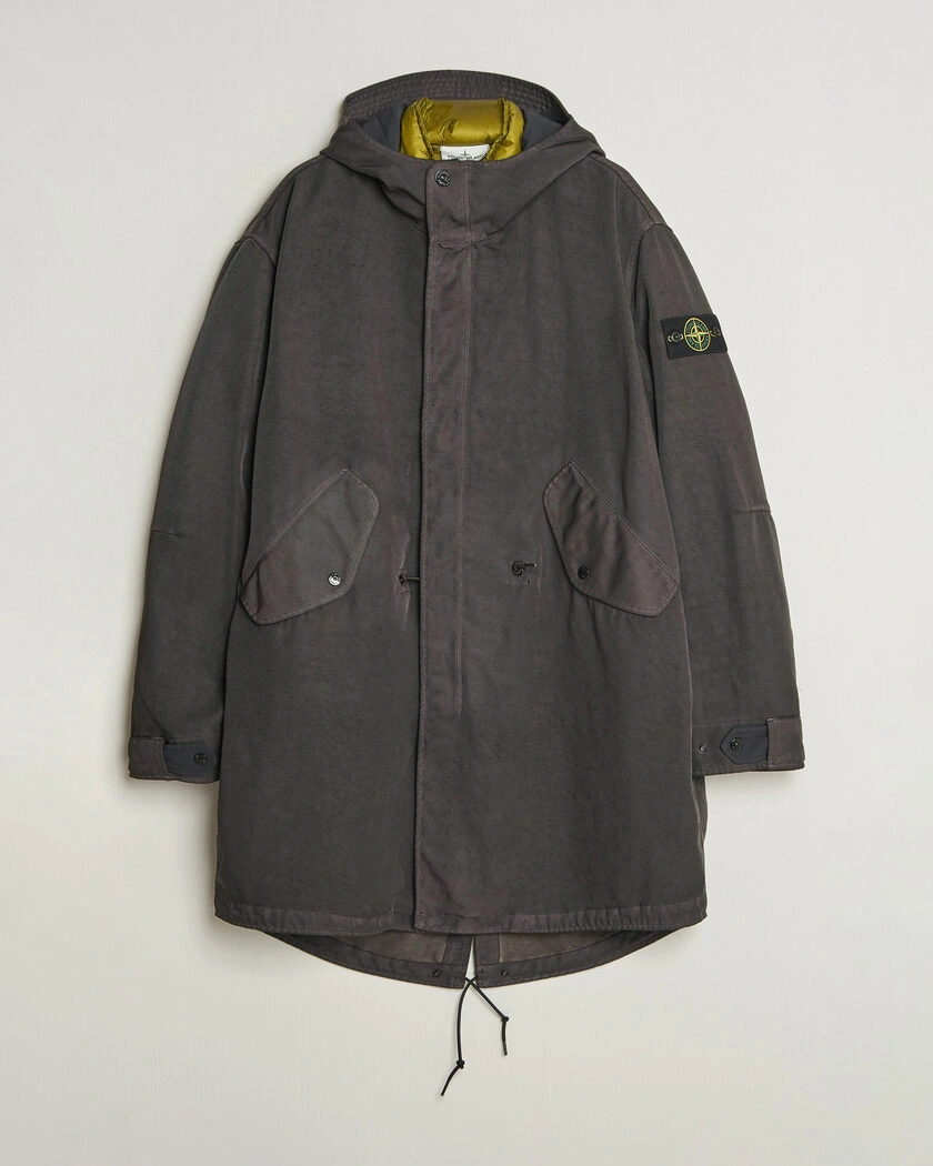 Stone Island Dense Oxford Nylon TC Fishtail Parka Lead Grey – Grå