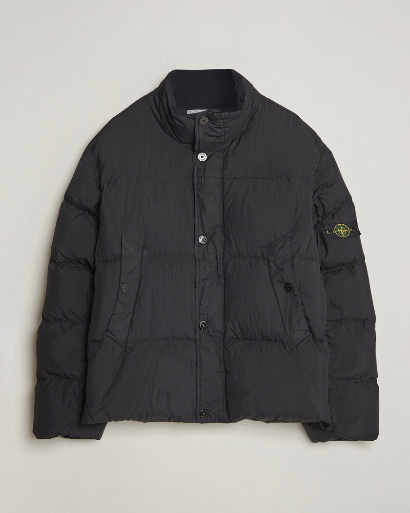 Stone Island Crinkle Reps Padded Down Jacket Black – Svart