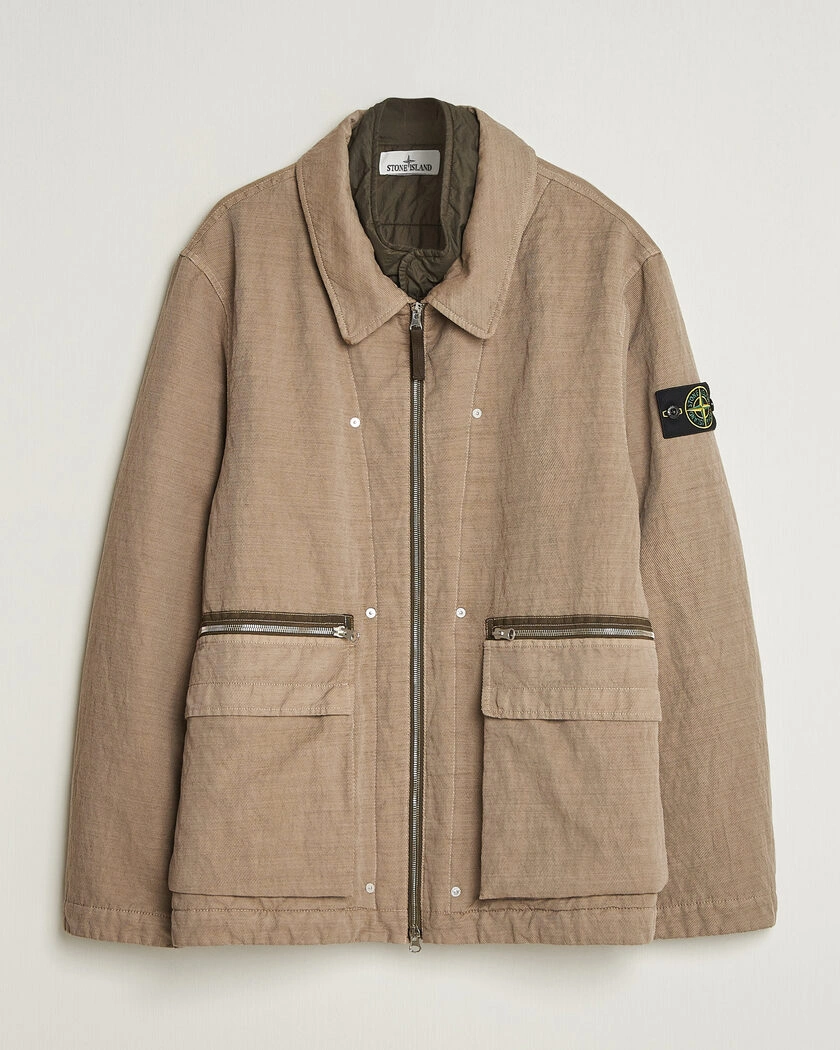 Stone Island Diagonal Cotton/Wool Field Jacket Biscuit