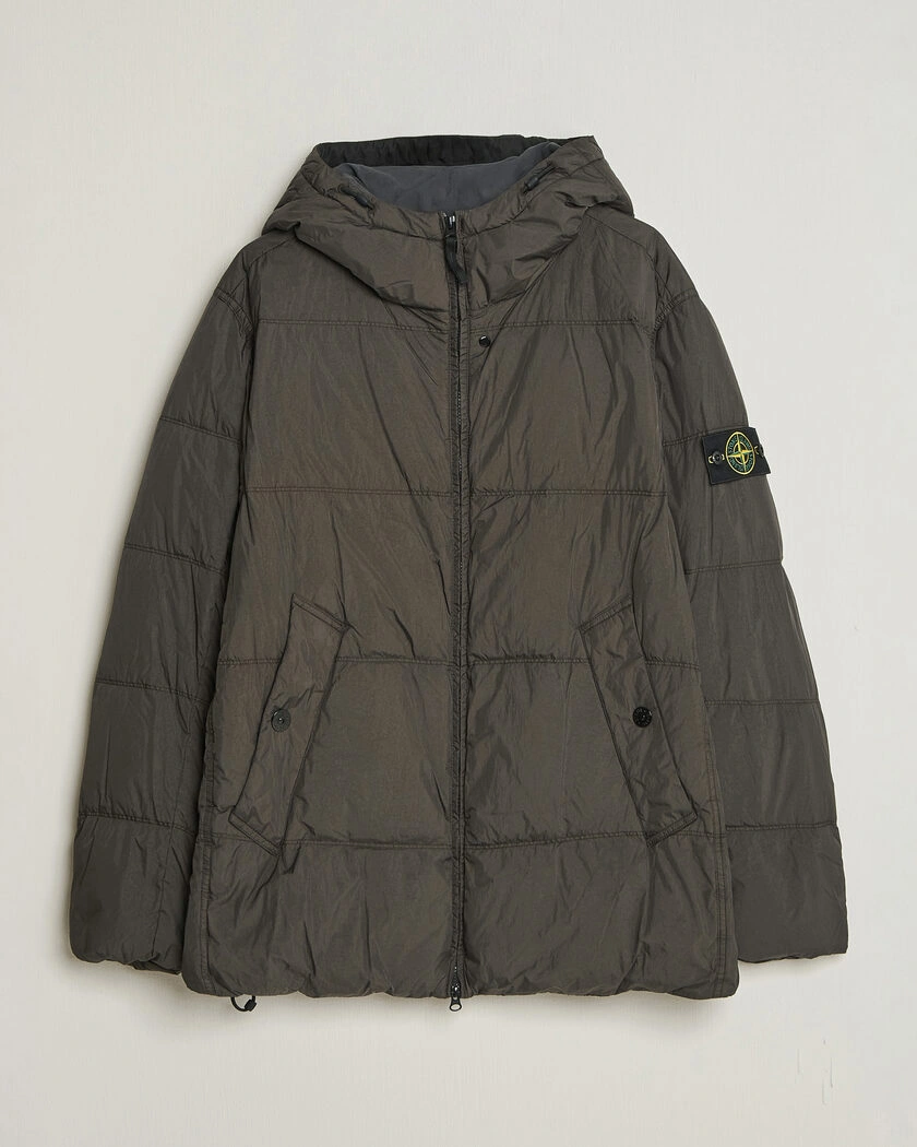 Stone Island Crinkle Reps Padded Hood Down Jacket Grey – Grå