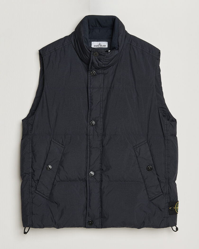 Stone Island Crinkle Reps Down Vest Navy Blue – Blå
