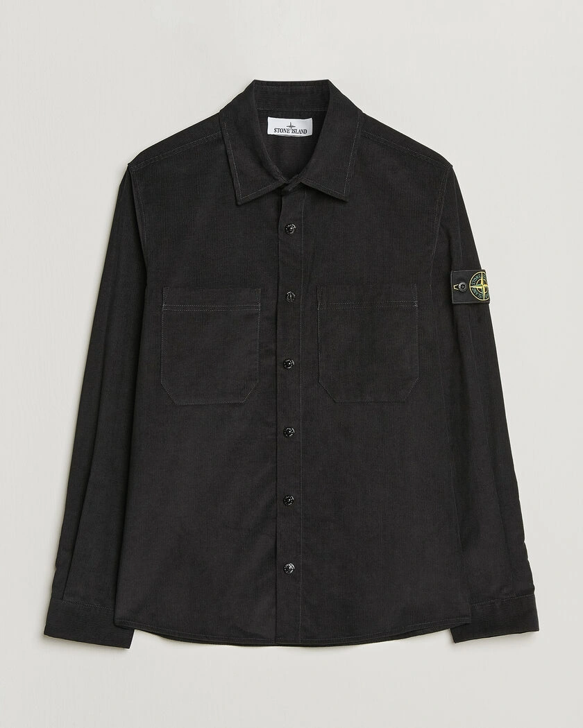 Stone Island Micro Cord Overshirt Black – Svart
