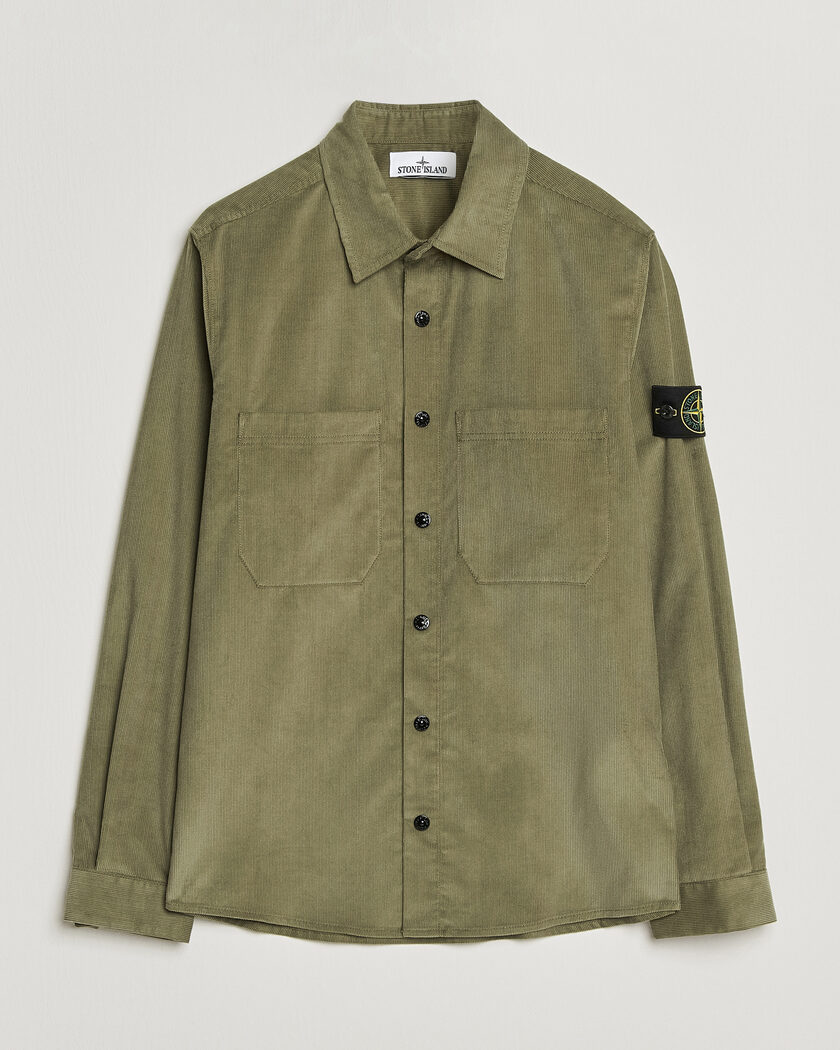 Stone Island Micro Cord Overshirt Miltary Green – Grön