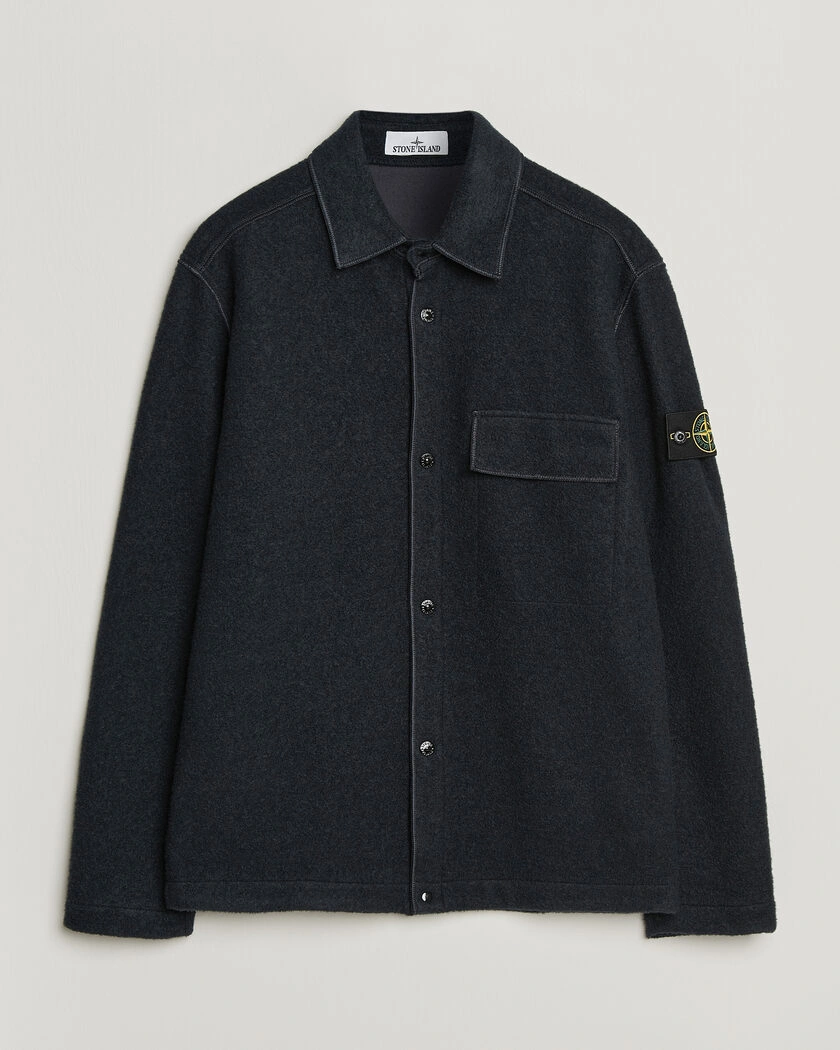 Stone Island Micro Bouclé Overshirt Navy Blue – Blå