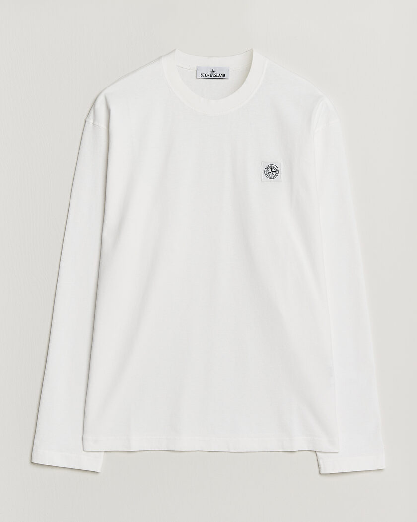 Stone Island Organic Cotton Jersey Long Sleeve T-Shirt White – Vit