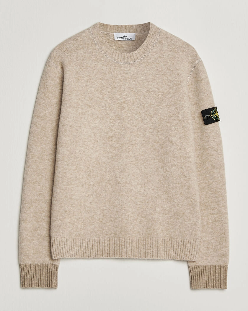 Stone Island Baby Alpaca Blend Contrast Crew Beige Melange – Beige