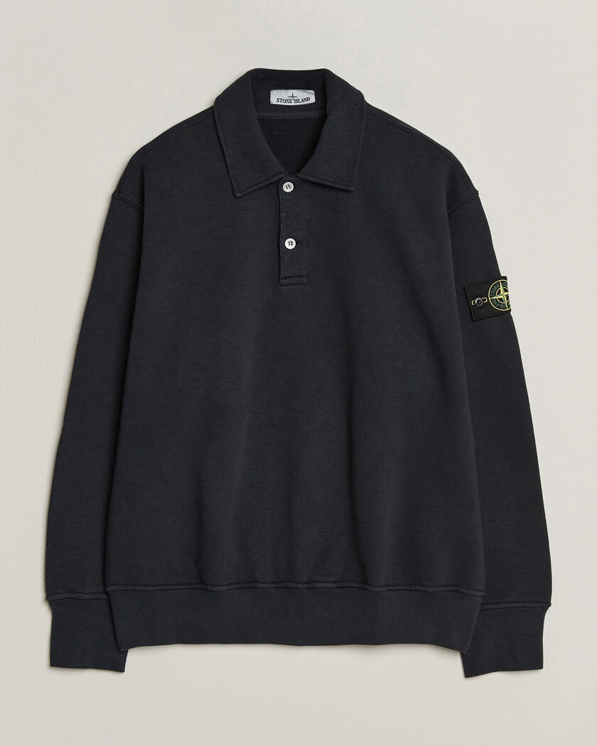 Stone Island Tubular Cotton Fleece Polo Navy Blue – Blå