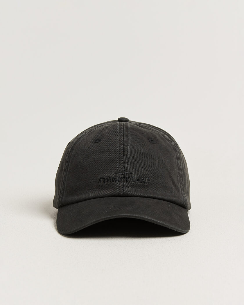 Stone Island Brushed Cotton Gabardine Cap Black – Svart