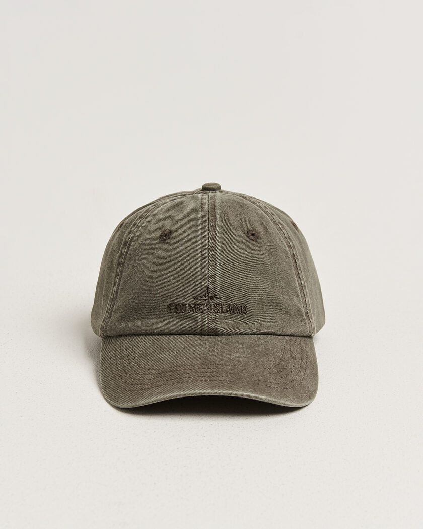 Stone Island Brushed Cotton Gabardine Cap Military Green – Grön