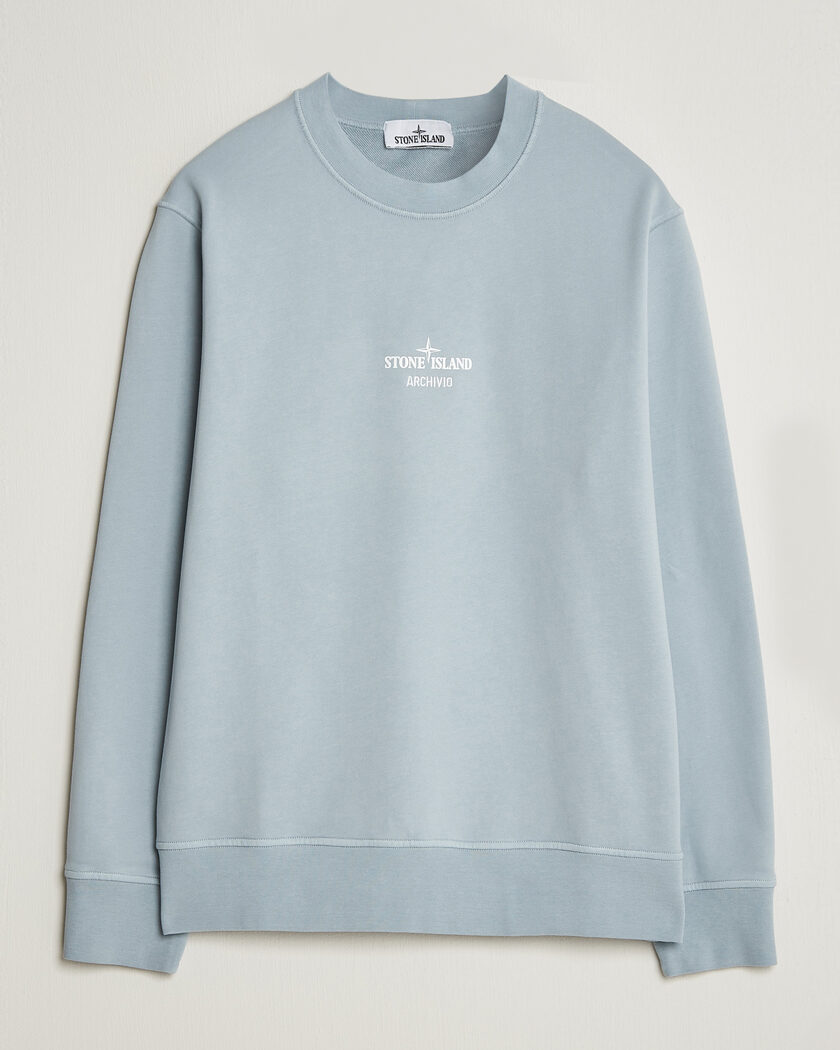 Stone Island Cotton Fleece Archivio Print Sweatshirt Ash Grey – Grå