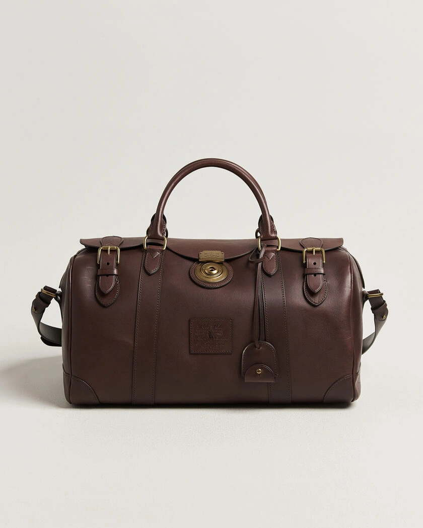 Polo Ralph Lauren Leather Duffle Bag Burnished Brown – Brun