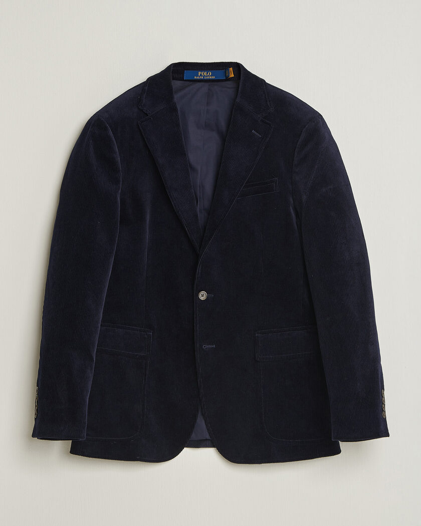 Polo Ralph Lauren Single Breasted Corduroy Sportcoat Newport Navy – Blå